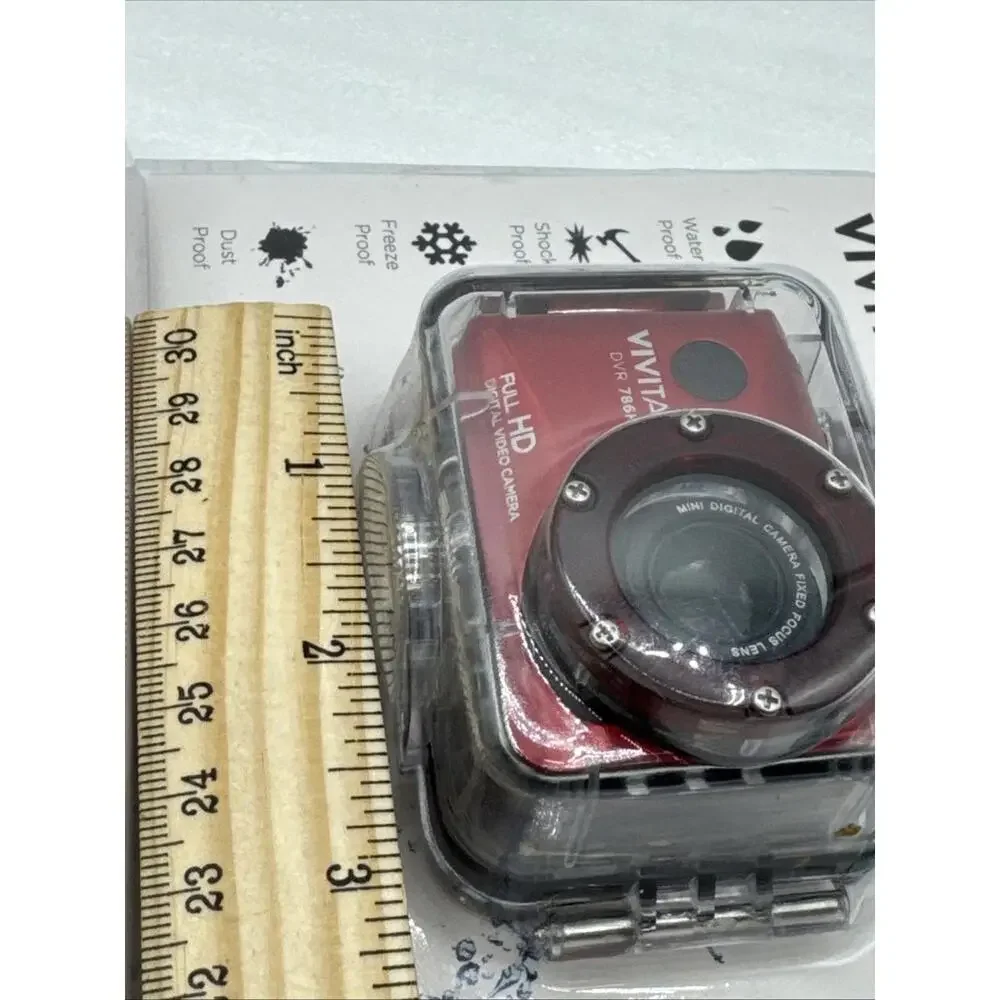 Vivitar DVR 786HD Full HD Action Red Cam Vlogging & Webcam 12MP Waterproof Case